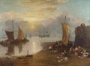 Joseph Mallord William Turner Sun rising tyhrough vapour:Fishermen cleaning and selling  fish  (mk31) oil painting artist